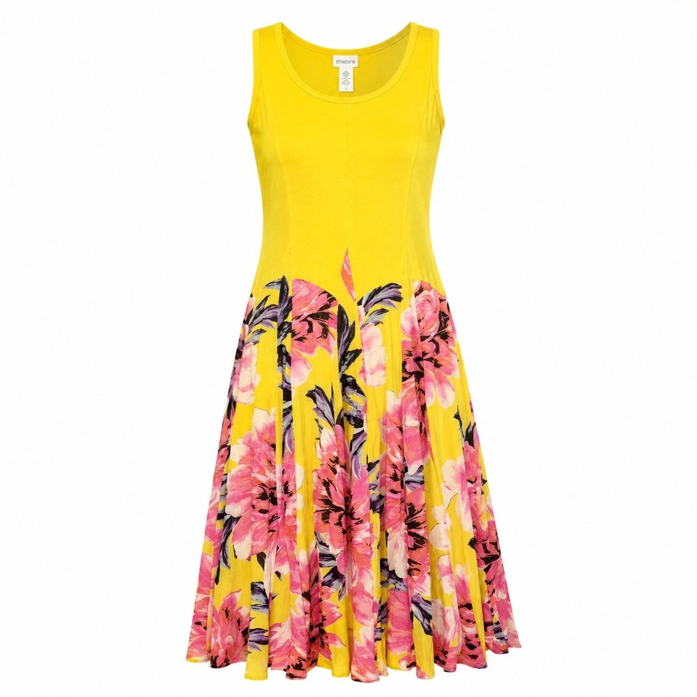 Whimsical Garden Fairy Floral Midi Dress Womens Size L Elegant Dopamine Dressing